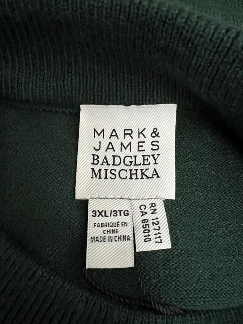 NWOT Mark & James by Badgley Mischka Dark Green Knit Sweater - Picture 3 of 4
